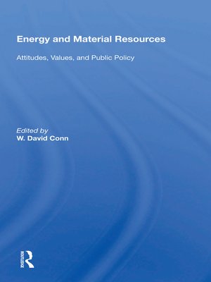 cover image of Energy and Material Resources